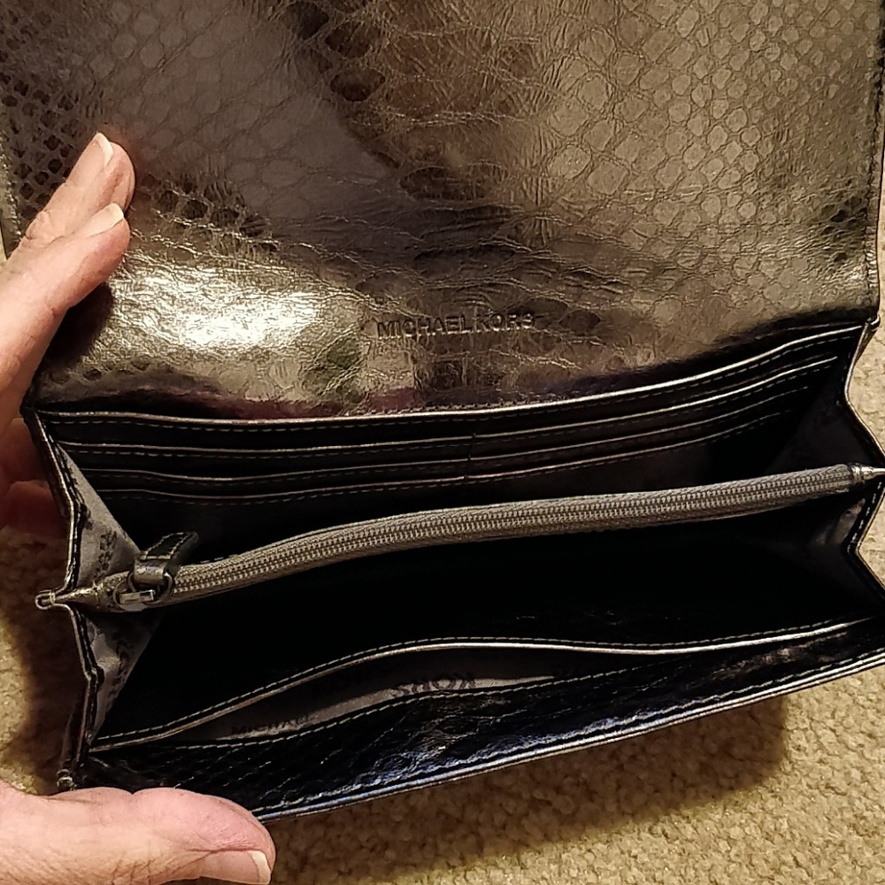 * Michael Kors Gunmetal Python Wallet - image 6